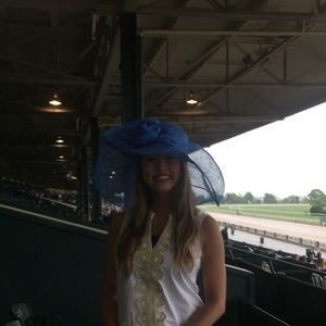 Royal Blue Derby style hat M/L in brim size